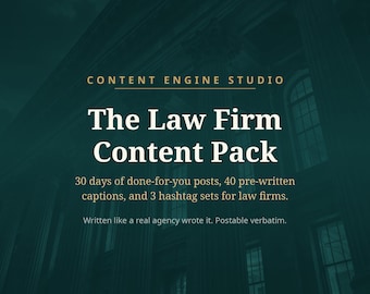 Personal Injury Lawyer Social Media, Law Firm Content Calendar, Attorney Social Media Captions Pack, Lawyer Instagram Post Ideas