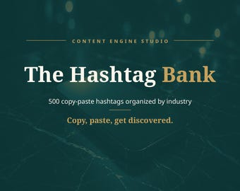 Social Media Templates, 500 Instagram Hashtags by Industry for Small Business, Copy-Paste Sets + Strategy Guide (Digital Download)