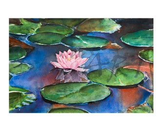 Water lily - an Original Framed Watercolor by Scott Dupras - Limited Edition Fine Art Giclee Prints available