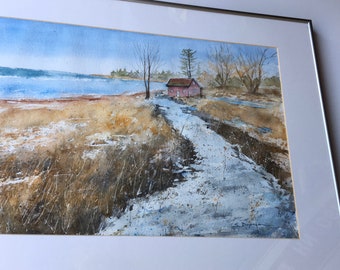 Winter Textures - an Original Framed Watercolor by Scott Dupras - Limited Edition Fine Art Giclee Prints available