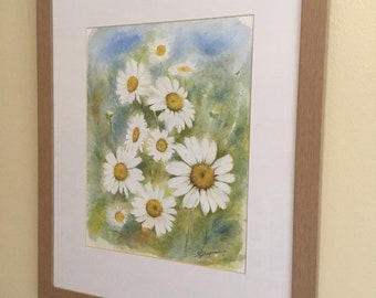 Daisy #2  - an Original Framed Watercolor by Scott Dupras