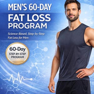Programa de pérdida de grasa para hombres de 60 días / Plan de entrenamiento de fuerza y ​​nutrición para hombres / Guía digital en PDF / Descarga instantánea