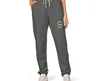 Pantalones deportivos Reserved Strength con logo / Pantalones de chándal de felpa teñidos en prenda