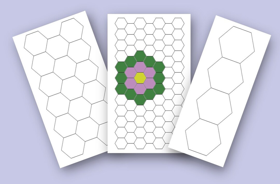 Hexagon Template Bundle for English Paper Piecing Instant Download PDF ...