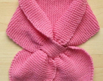 Knitting Pattern Ascot Keyhole Scarf One Skein Project