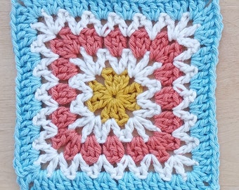 Crochet Pattern Granny & V-stitch Square – any size possible PDF tutorial Digital download