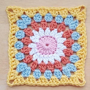 Crochet Pattern Spring Granny Square Pattern PDF tutorial Digital download