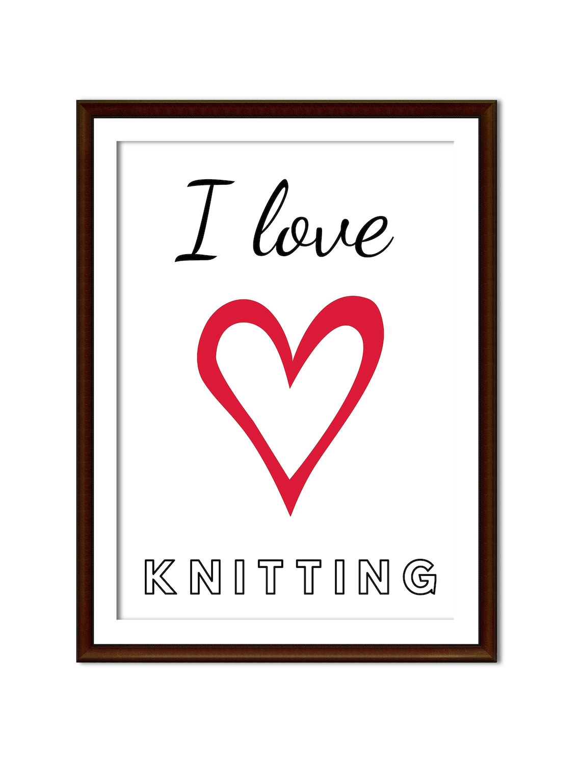 I Love Knitting Wall Art Printable Quote Digital Download Etsy