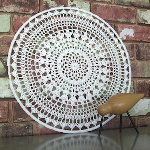 Crochet Pattern White Mandala in ring 15,5 inch/40 cm diameter Doily PDF instant download