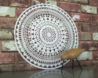 White Mandala in ring 15,5 inch/40 cm diameter Doily Crochet PDF Pattern