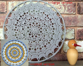 Crochet Pattern Grey Mandala in ring 12 inch/30 cm Doily Instant Download