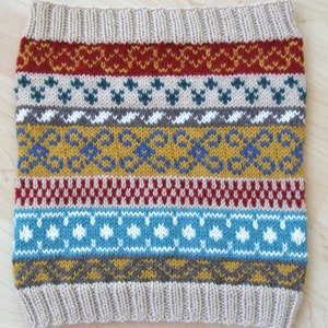 Knitting Pattern Fair Isle Cowl Instant Download