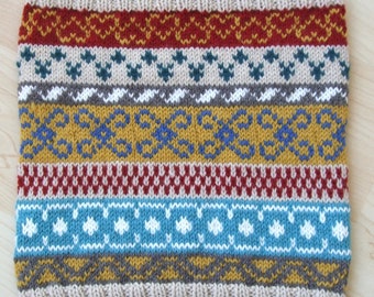 Fair Isle Cowl Knitting Pattern Instant Download