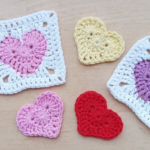 Crochet Heart Granny Square Pattern PDF tutorial Digital download