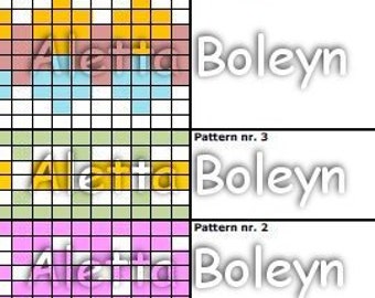 Fair Isle Knitting Motifs 12-stitch Repeat - set nr. 1 Instant Download
