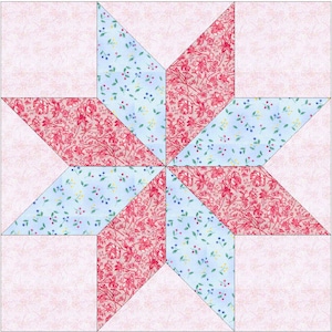 English Paper Piecing Block - Star - templates INCHES multiple sizes for Engels Paper Piecing Digital PDF file