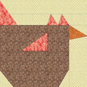 Foundation Piecing Block Paper Piecing Block Chicken Instant Download