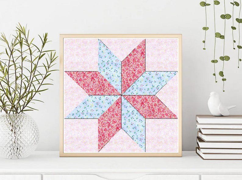 English Paper Piecing Diamond Star Block Pattern EPP Multiple Sizes ...