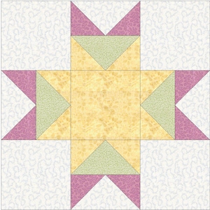 Double Pointed Star EPP Block Pattern: English Paper Piecing Templates (PDF Download, Multiple Sizes)
