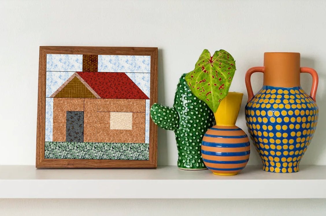 House Paper Piecing Block Pattern: 4, 5, 6, 12 Inch (digital Download ...