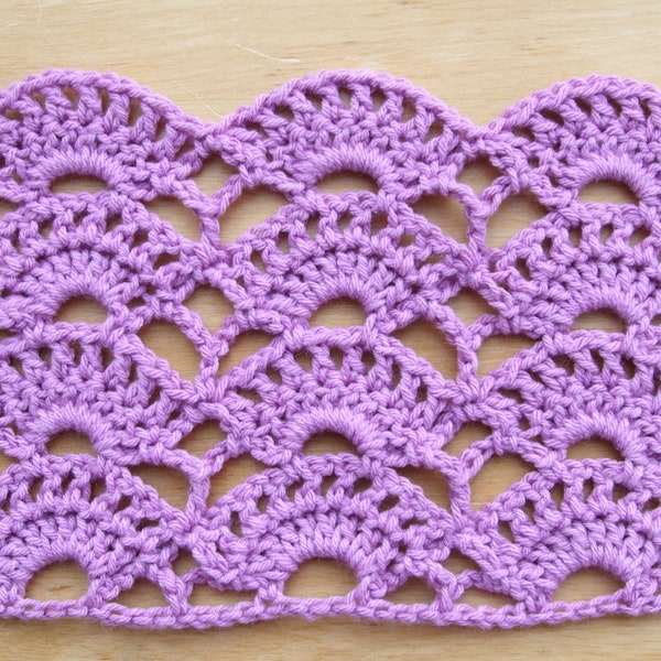 Crochet Stitch Lacy Fans Reversible to use for Blanket, Scarf, Shawl, Instant Download