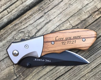 Pocket Knife Engraved Pocket knife for Men Knife with Clip, Father’s Day Gifts, Gift for Men Gifts for Boyfriend Birthday Gift Anniversary