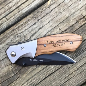 Pocket Knife Engraved Pocket knife for Men Knife with Clip, Father’s Day Gifts, Gift for Men Gifts for Boyfriend Birthday Gift Anniversary
