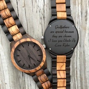 Godfather Gift for Godfather Proposal Gift, Baptism Gift, Personalized Gifts for Him, Custom Engraved watch, Unique gift for Men Gift