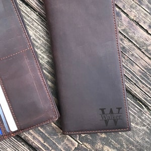 Regalos de aniversario para él, regalo de Navidad para hombres, billetera para hombres, billetera grabada, billetera personalizada de cuero, regalo de novio para hombres regalo para papá