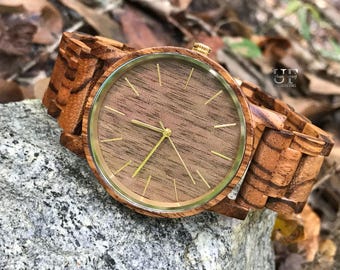 Holz Jahrestag Geschenk für Ihn, Freund Geschenk, Geschenke für Ihn, Uhren für Männer Geschenke für Männer Holzuhr Herrenuhr, Gravierte Uhr