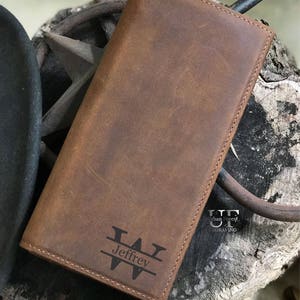 Wallet, Personalized Gifts for Men, Leather Wallet, Boyfriend Gift, Mens Wallet, Wallets for Men, Father's Day Gifts for Him,Husband Gift image 1