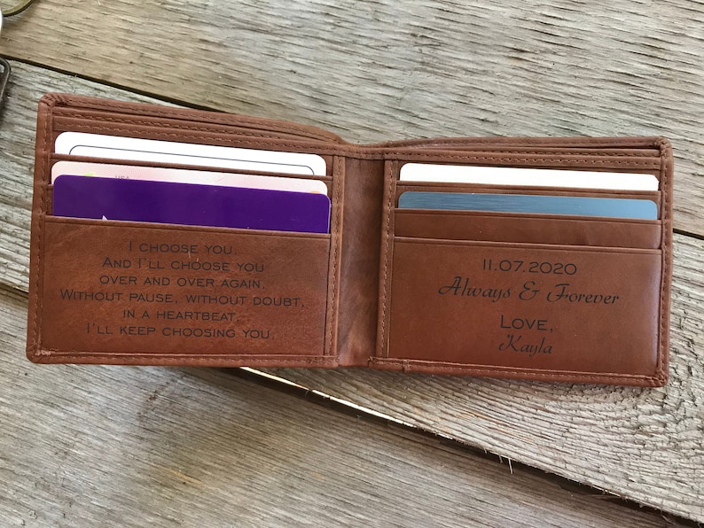 Leather Wallets for Men Engraved Wallet for Boyfriend Gifts Etsy