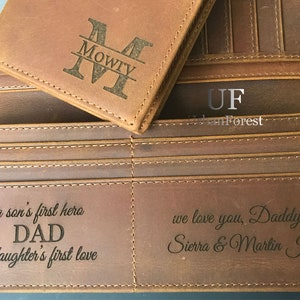 Wallet, Personalized Gifts for Men, Leather Wallet, Boyfriend Gift, Mens Wallet, Wallets for Men, Father's Day Gifts for Him,Husband Gift image 3