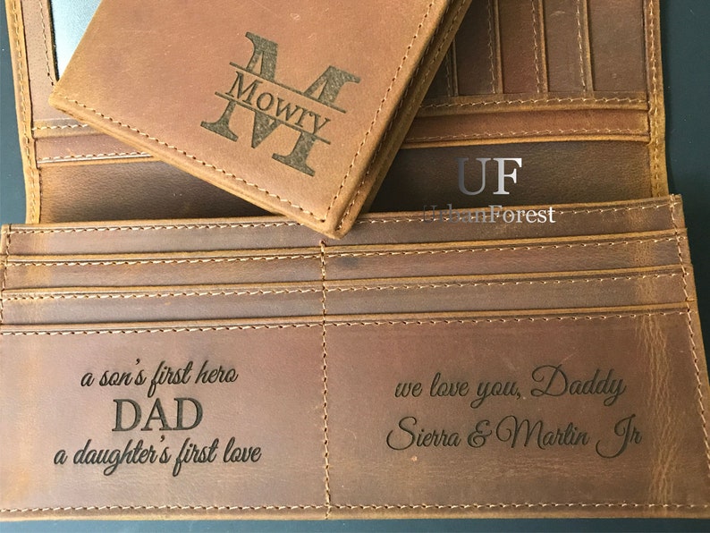 Fathers day Gifts for Dad Mens Leather Wallet Personalized Etsy