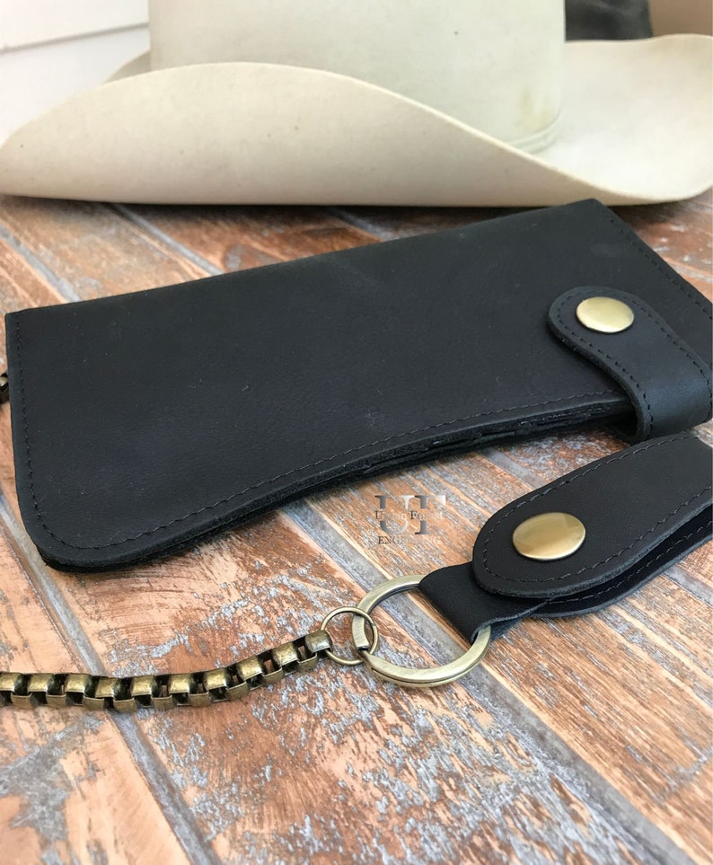 Mens Personalized Black Leather Wallet Mens Wallet Leather Etsy