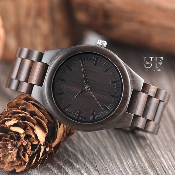 Mens Watch, Engraved Watch Wood Anniversary Gifts for Boyfriend Gift for Him Husband gift Watches for Men Wooden Watches for Men Gift