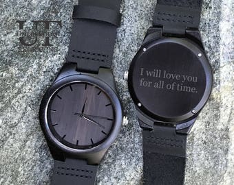 Personalized Wooden Watch/ Personalized Watch/ Engraved Watch/Engraved Wood Watch/ Mens Wood Watch/ Gifts for Him/Dad Gift