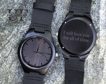 Gifts for Men Wood Anniversary Gifts for Boyfriend, 1 yr Anniversary Gifts for Him, 2 year Anniversary Gift for Husband Gift Engraved Watch