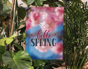 Hello Spring Garden Flag: Double Sided Outdoor Decor (12x17)