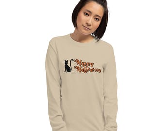 Happy Halloween Graphic - Black Cat Design (PDF+PNG)