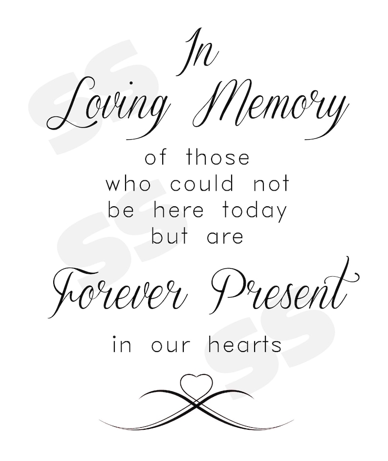 In Loving Memory Forever in Our Hearts Printable Download - Etsy