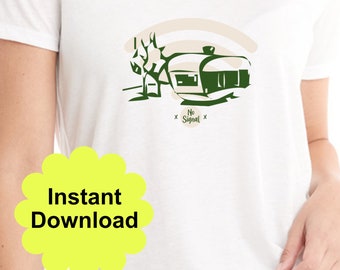 No Signal Camp Graphic: RV Motorhome Art (PDF, PNG)
