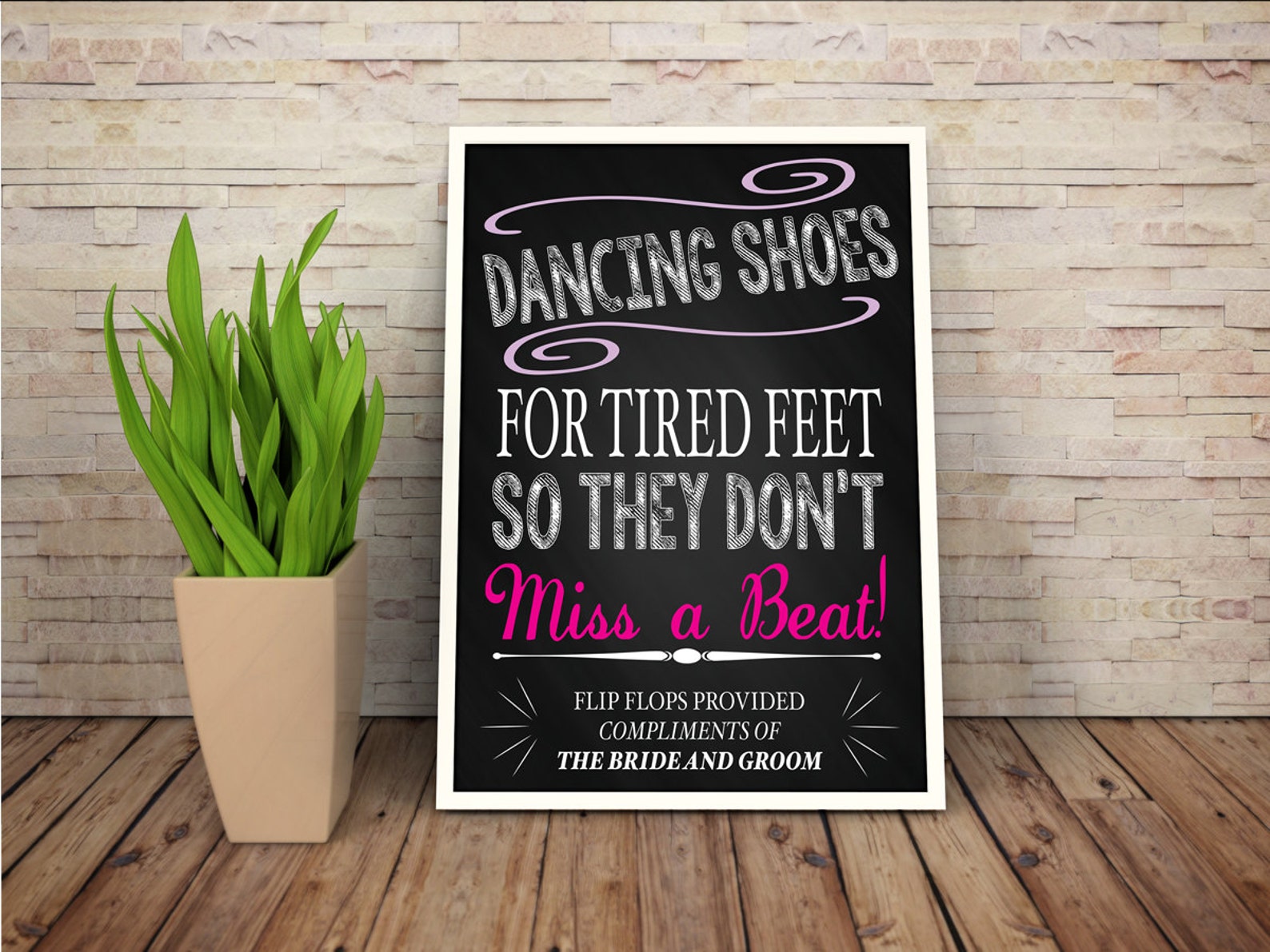 Dancing Shoes Wedding Sign for Reception Flip Flops Basket DIY Download