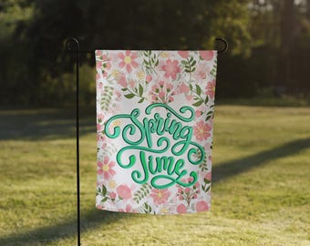 Spring Time Garden flag 12x17 double sided, Housewarming Gift, Outdoor Decor, Yard Sign, Welcome, Landscape Decor, Lawn Flag
