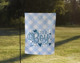 It's a Boy Garden Flag: Double Sided Baby Announcement (12x17)