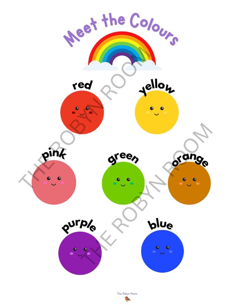 Color:green Example For Kids Colours Printable Poster for Kids | Rainbow Colour Recognition Chart ...