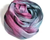 10YD ELECTRIC EEL Sari Silk Ribbon Ombré dyed Junk Journal Sari Silk Bundles, Sari Tassel, Sari Wall Decor, Sari Dream Catcher Streamers