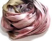 10YD. MAJESTIC Ombré Hand dyed Sari Silk Ribbon Junk Journal Silk Book Binding Multicolor Sari Wall Decor Ribbon Sari Dream Catcher Streamer