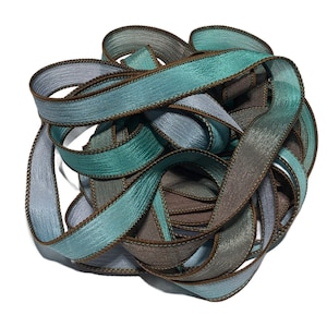 1PC. MINT CHIP 42&quot; hand dyed wrist wrap bracelet silk ribbon//Yoga wrist wrap bracelet ribbon//Jewelry/ Bridal/ Crafts/ Ribbon Garland