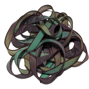 1PC. BURGUNDY MINT  42&quot; hand dyed wrist wrap bracelet silk ribbon//Yoga wrist wrap bracelet ribbon//Jewelry/ Bridal/ Crafts/ Ribbon Garland